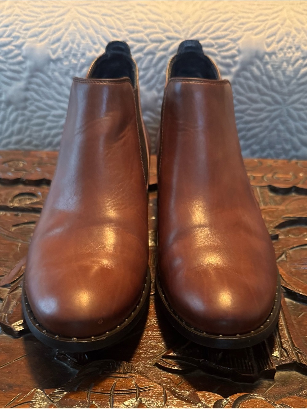 Paul Green Brown Leather Chelsea Booties